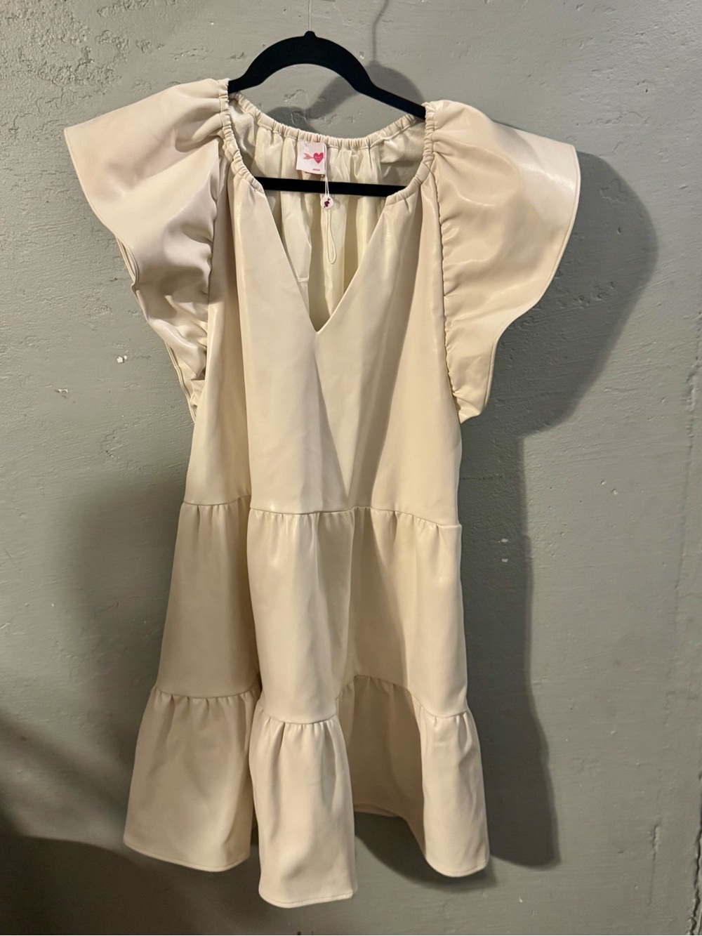 Buddy Love Cream Ruffled Mini Dress